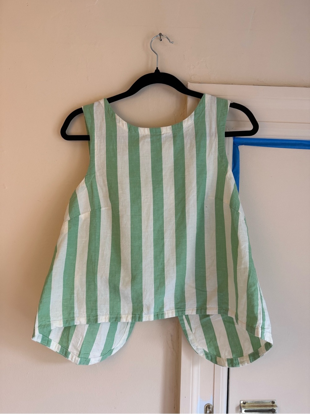 Pact Women’s Green and White Striped shirt and shorts set